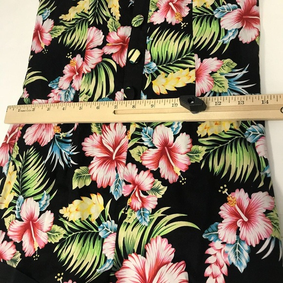 Banned Apparel Romper Womens Small Tropical Floral Print Retro Adjustable Straps - Picture 11 of 12